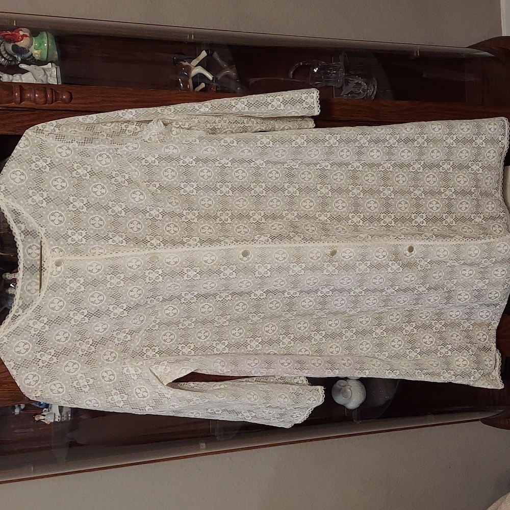 Vintage Women's Sheer Summer Lace Jacket Size M